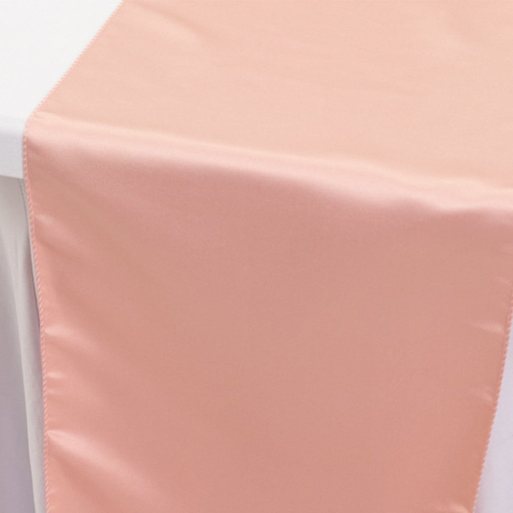 Lamour Satin 12"x108" Table Runner Dusty Rose - Smooth & Lustrous Finish - Bell Racket Store