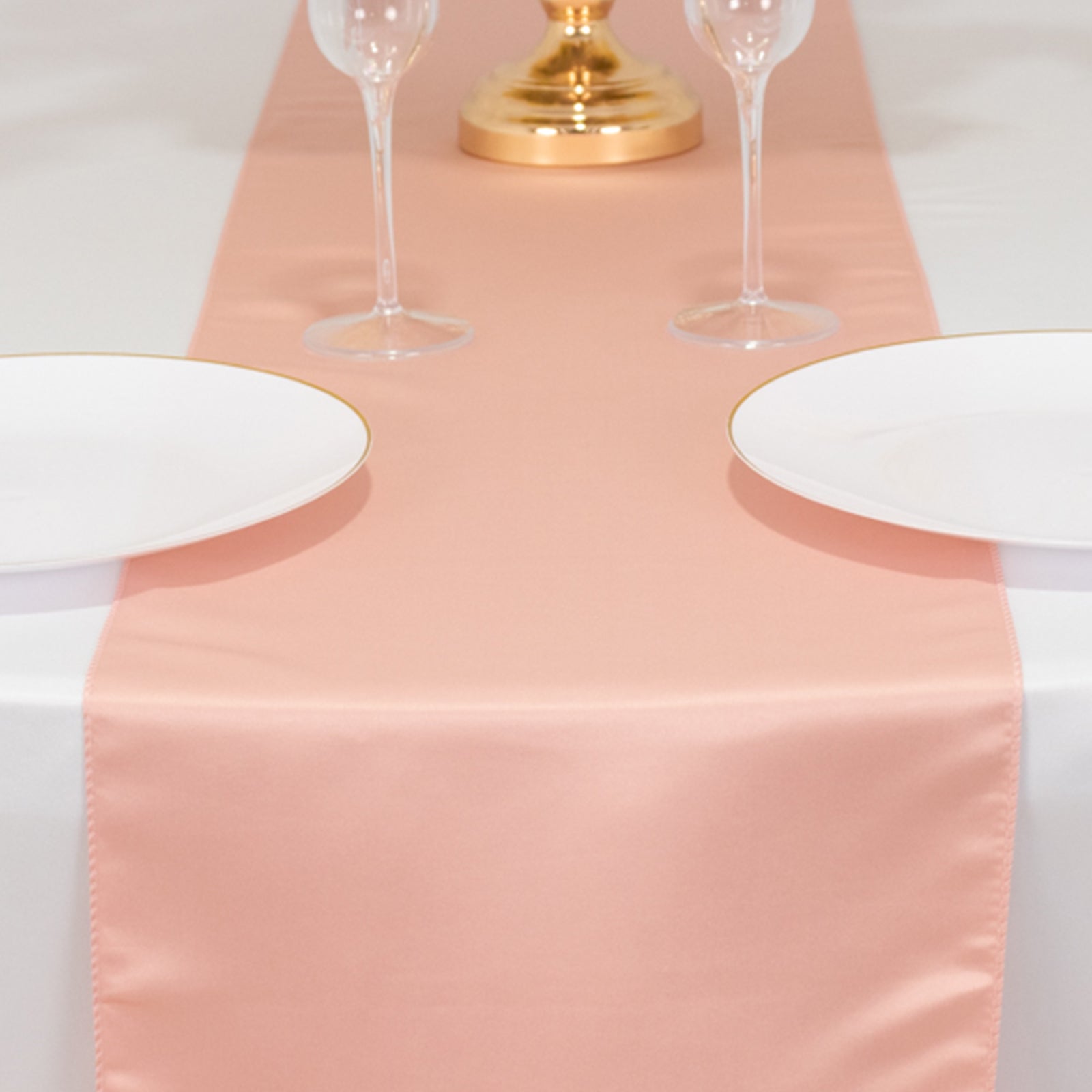 Lamour Satin 12"x108" Table Runner Dusty Rose - Smooth & Lustrous Finish - Bell Racket Store