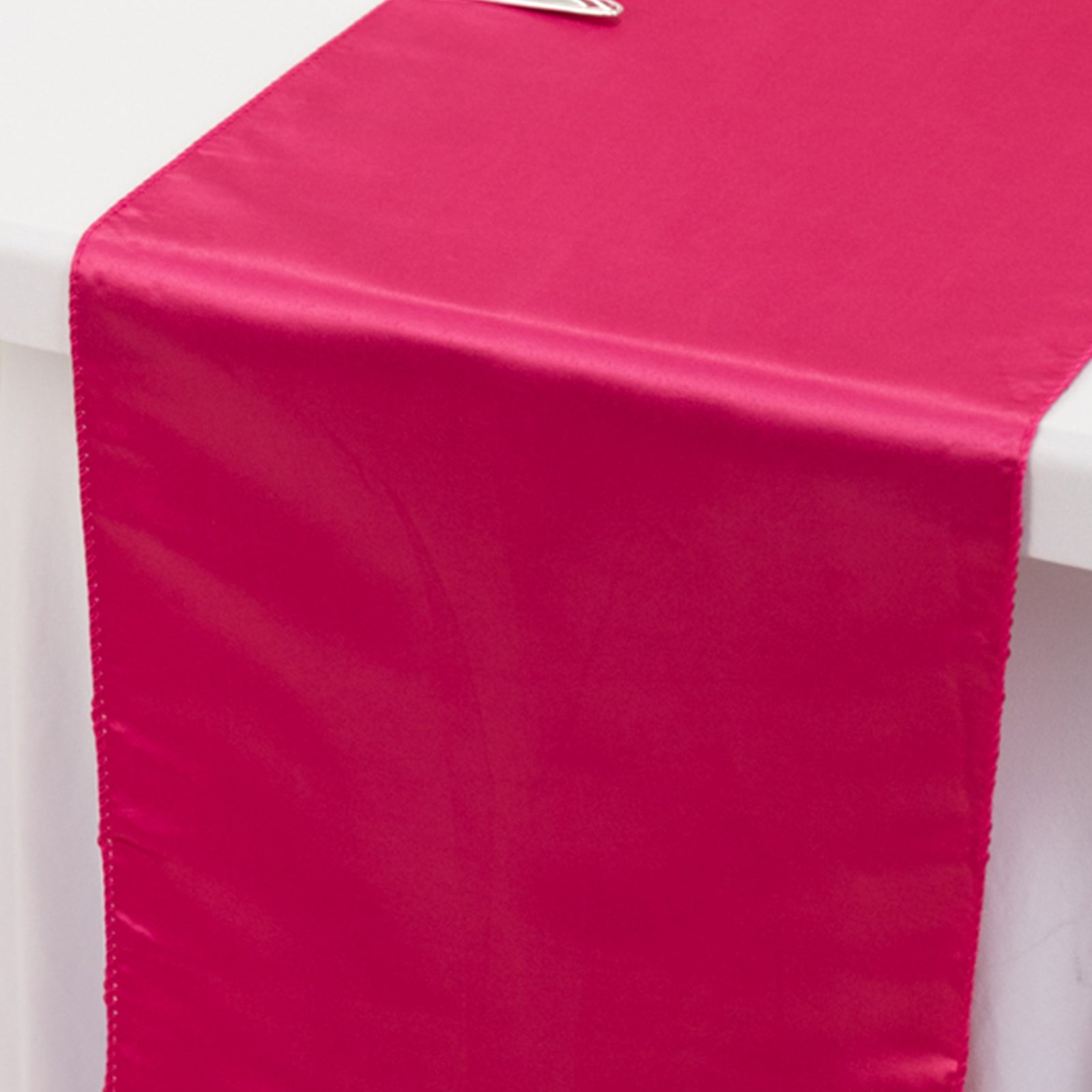 Lamour Satin 12"x108" Table Runner Fuchsia - Smooth & Lustrous Finish - Bell Racket Store