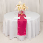 Lamour Satin 12"x108" Table Runner Fuchsia - Smooth & Lustrous Finish - Bell Racket Store