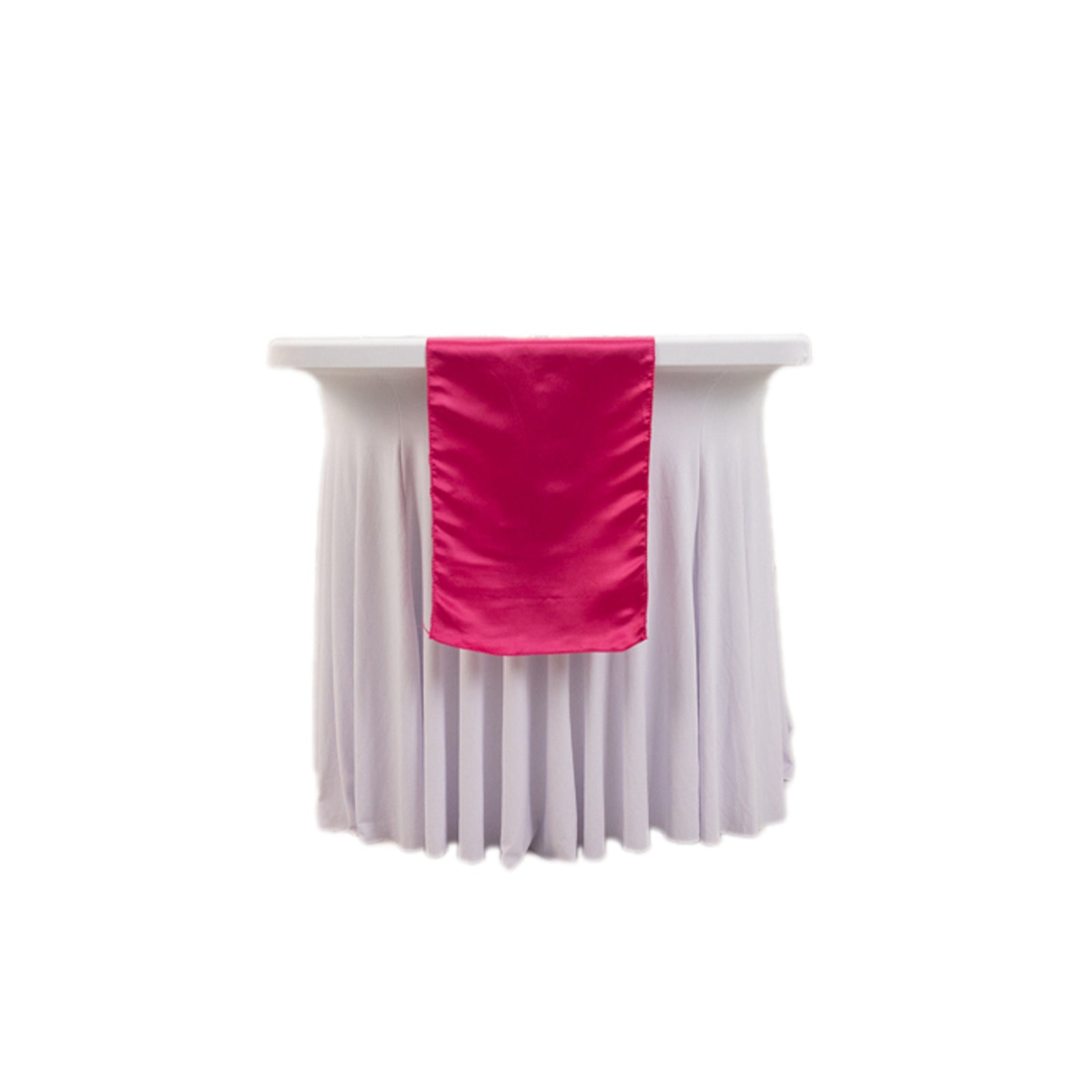 Lamour Satin 12"x108" Table Runner Fuchsia - Smooth & Lustrous Finish - Bell Racket Store