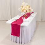 Lamour Satin 12"x108" Table Runner Fuchsia - Smooth & Lustrous Finish - Bell Racket Store