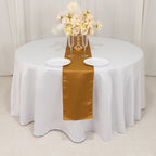 Lamour Satin 12"x108" Table Runner Gold - Smooth & Lustrous Wedding Decor - Bell Racket Store
