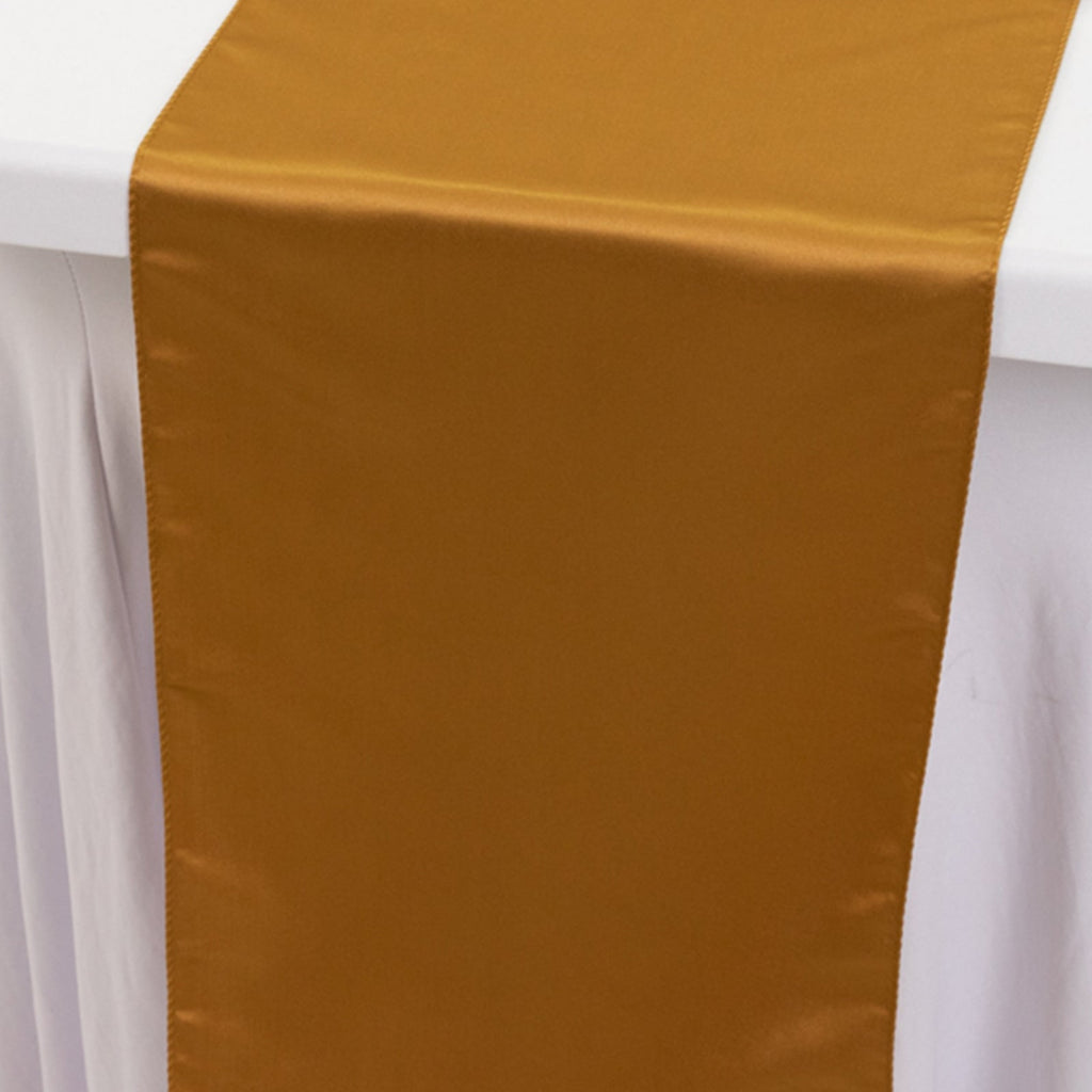 Lamour Satin 12"x108" Table Runner Gold - Smooth & Lustrous Wedding Decor - Bell Racket Store
