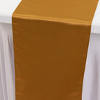 Lamour Satin 12"x108" Table Runner Gold - Smooth & Lustrous Wedding Decor - Bell Racket Store