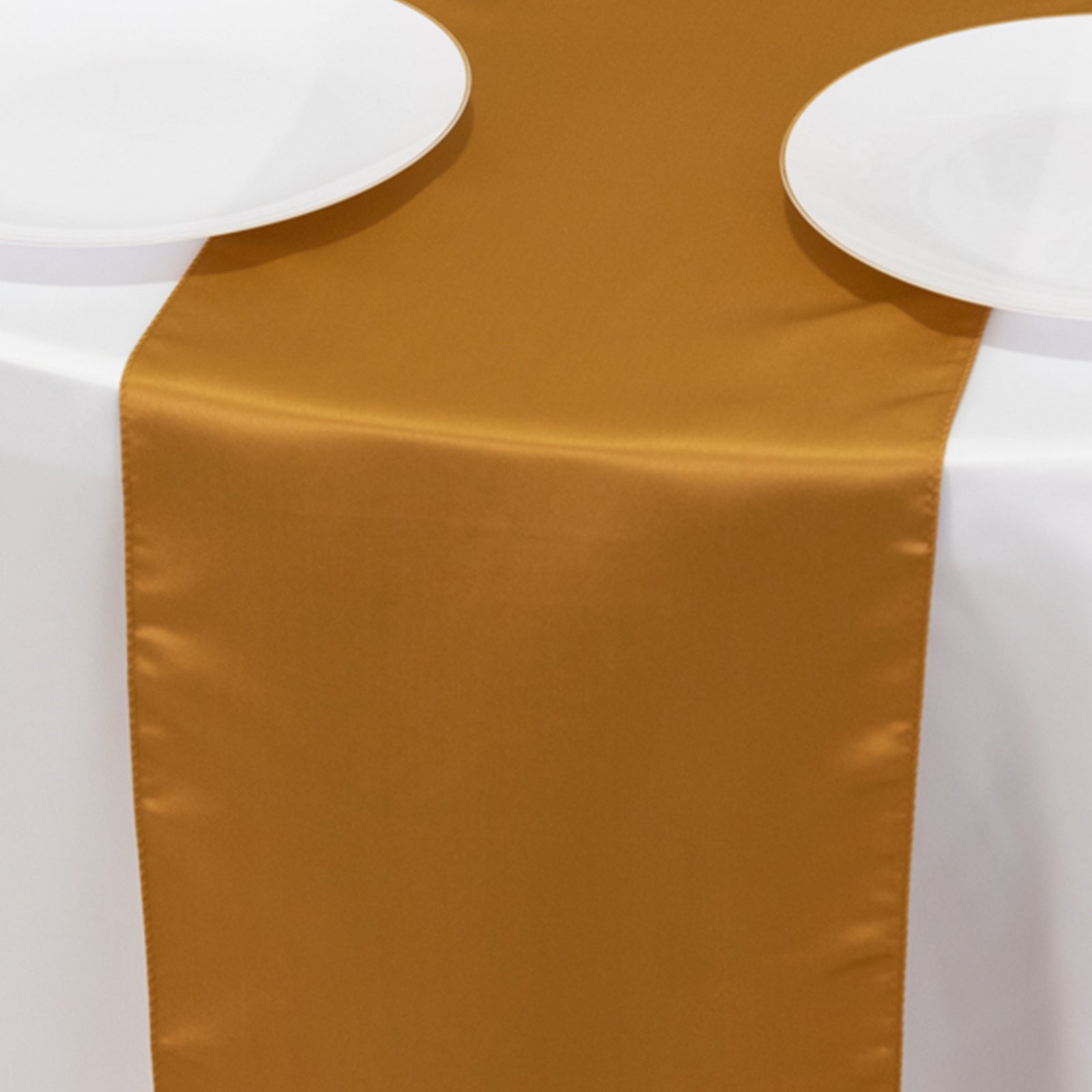 Lamour Satin 12"x108" Table Runner Gold - Smooth & Lustrous Wedding Decor - Bell Racket Store