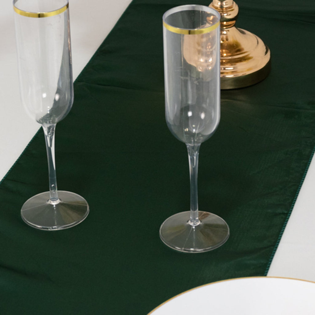 Lamour Satin 12"x108" Table Runner Hunter Emerald Green - Smooth & Lustrous Finish - Bell Racket Store