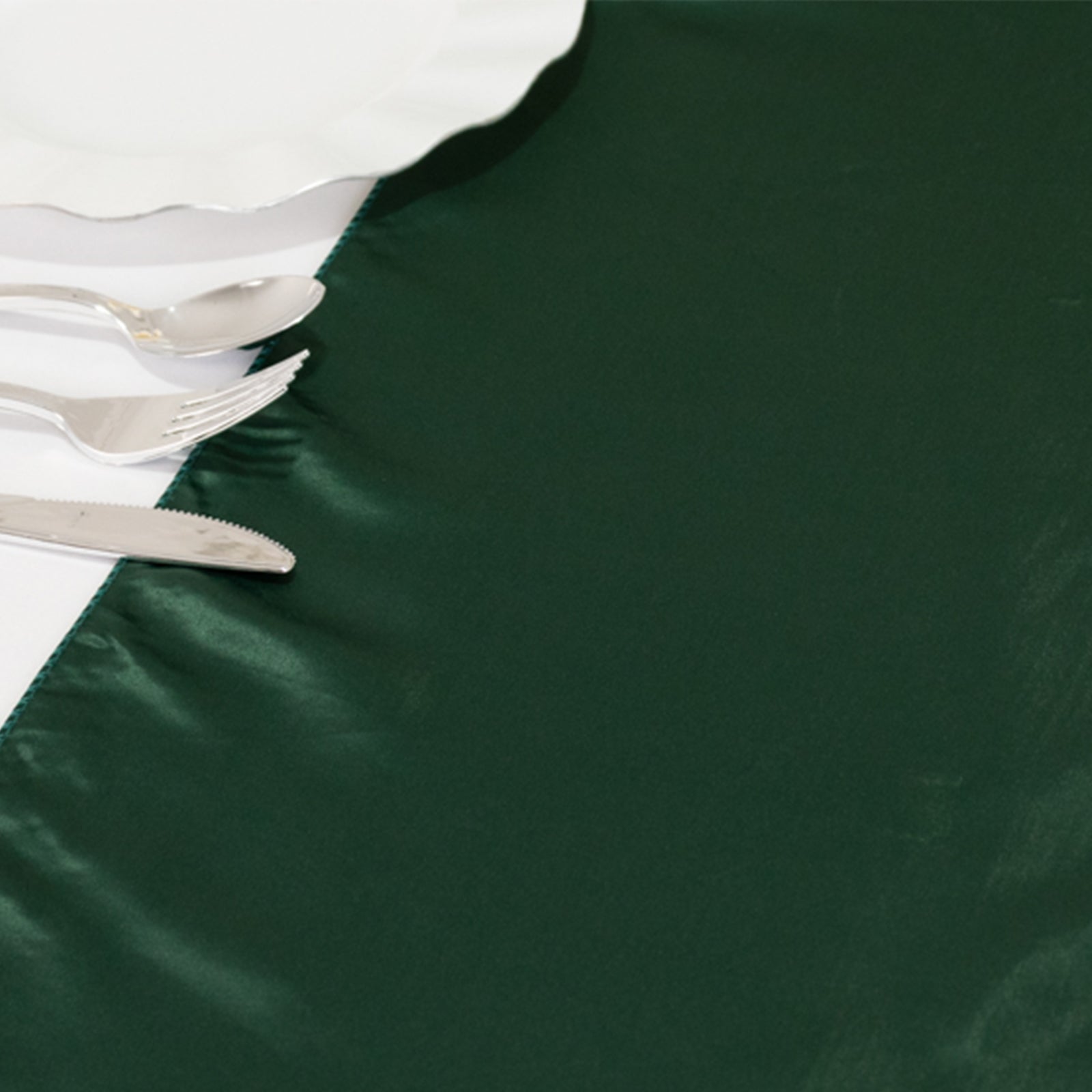 Lamour Satin 12"x108" Table Runner Hunter Emerald Green - Smooth & Lustrous Finish - Bell Racket Store