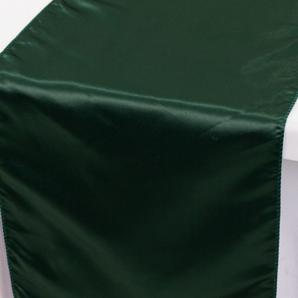 Lamour Satin 12"x108" Table Runner Hunter Emerald Green - Smooth & Lustrous Finish - Bell Racket Store