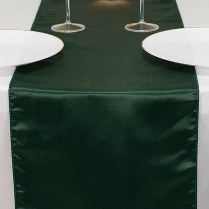 Lamour Satin 12"x108" Table Runner Hunter Emerald Green - Smooth & Lustrous Finish - Bell Racket Store