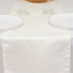 Lamour Satin 12"x108" Table Runner Ivory - Smooth & Lustrous Finish - Bell Racket Store