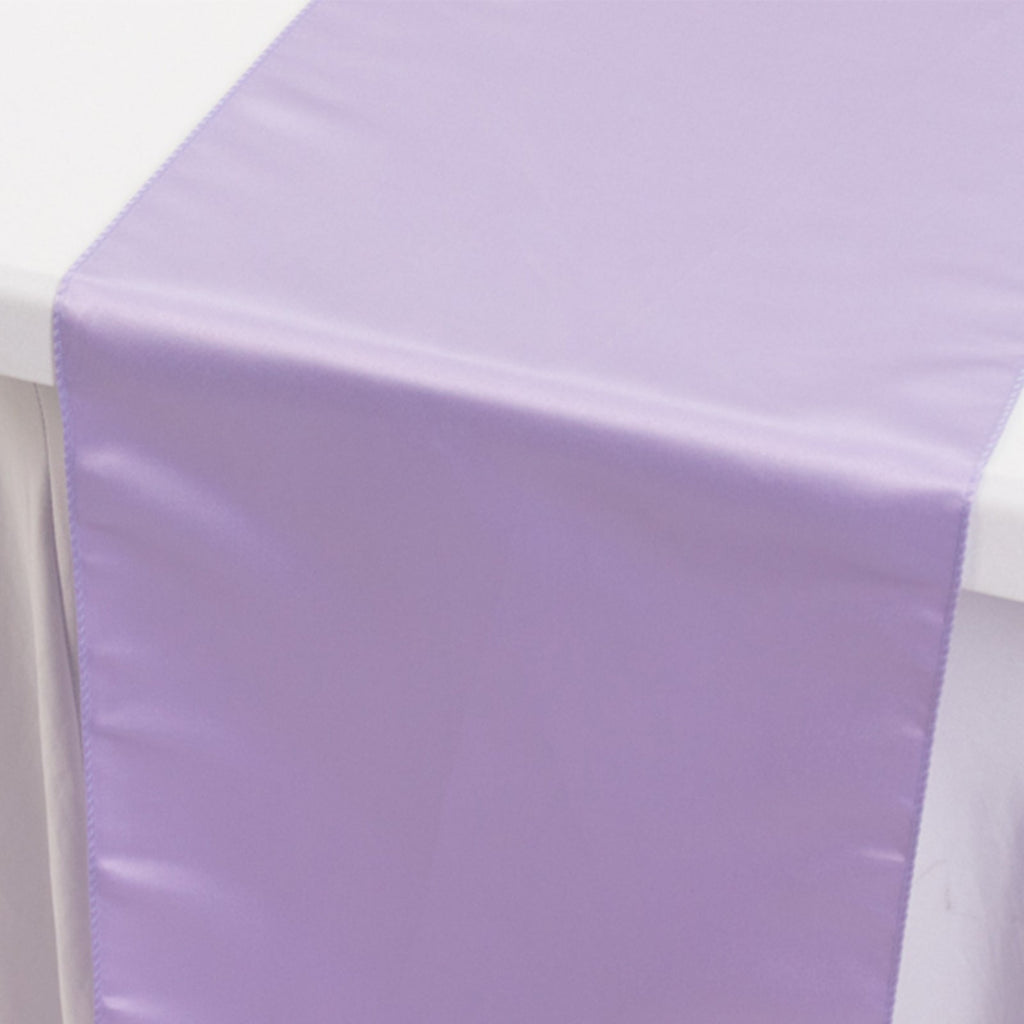 Lamour Satin 12"x108" Table Runner Lavender Lilac - Smooth & Lustrous Finish - Bell Racket Store