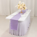Lamour Satin 12"x108" Table Runner Lavender Lilac - Smooth & Lustrous Finish - Bell Racket Store
