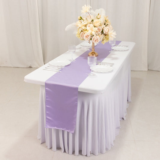 Lamour Satin 12"x108" Table Runner Lavender Lilac - Smooth & Lustrous Finish - Bell Racket Store