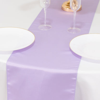 Lamour Satin 12"x108" Table Runner Lavender Lilac - Smooth & Lustrous Finish - Bell Racket Store