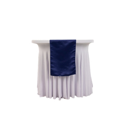 Lamour Satin 12"x108" Table Runner Navy Blue - Smooth & Lustrous Finish - Bell Racket Store