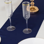 Lamour Satin 12"x108" Table Runner Navy Blue - Smooth & Lustrous Finish - Bell Racket Store