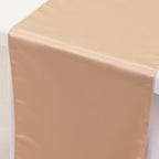 Lamour Satin 12"x108" Table Runner Nude - Smooth & Lustrous Finish - Bell Racket Store