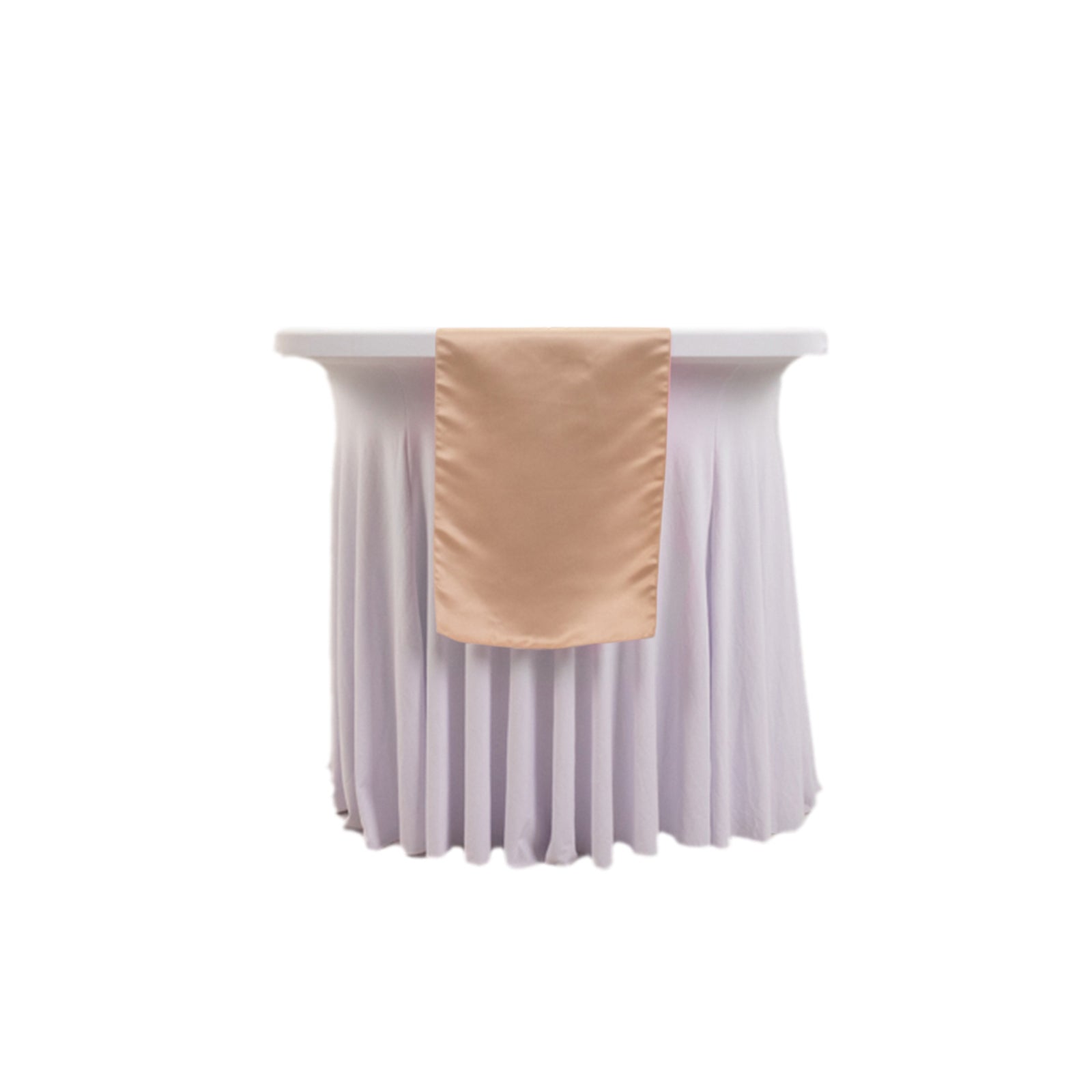 Lamour Satin 12"x108" Table Runner Nude - Smooth & Lustrous Finish - Bell Racket Store