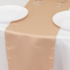 Lamour Satin 12"x108" Table Runner Nude - Smooth & Lustrous Finish - Bell Racket Store
