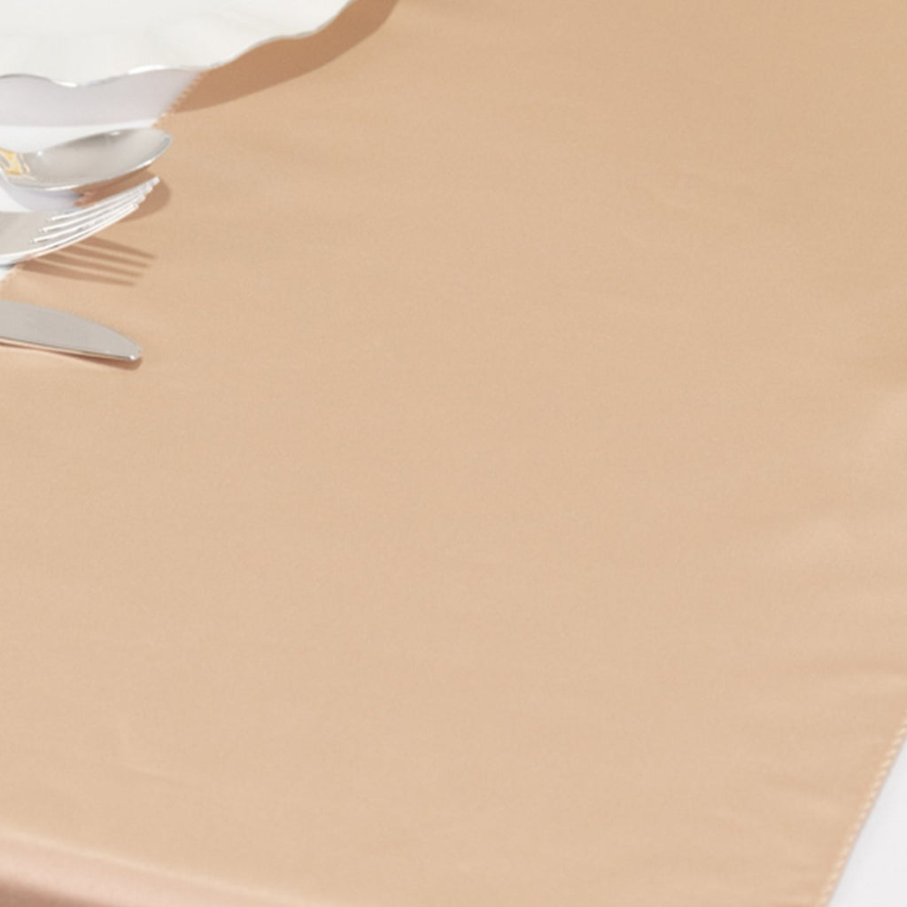 Lamour Satin 12"x108" Table Runner Nude - Smooth & Lustrous Finish - Bell Racket Store