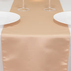 Lamour Satin 12"x108" Table Runner Nude - Smooth & Lustrous Finish - Bell Racket Store