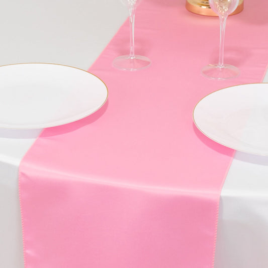 Lamour Satin 12"x108" Table Runner Pink - Smooth & Lustrous Finish - Bell Racket Store