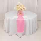 Lamour Satin 12"x108" Table Runner Pink - Smooth & Lustrous Finish - Bell Racket Store