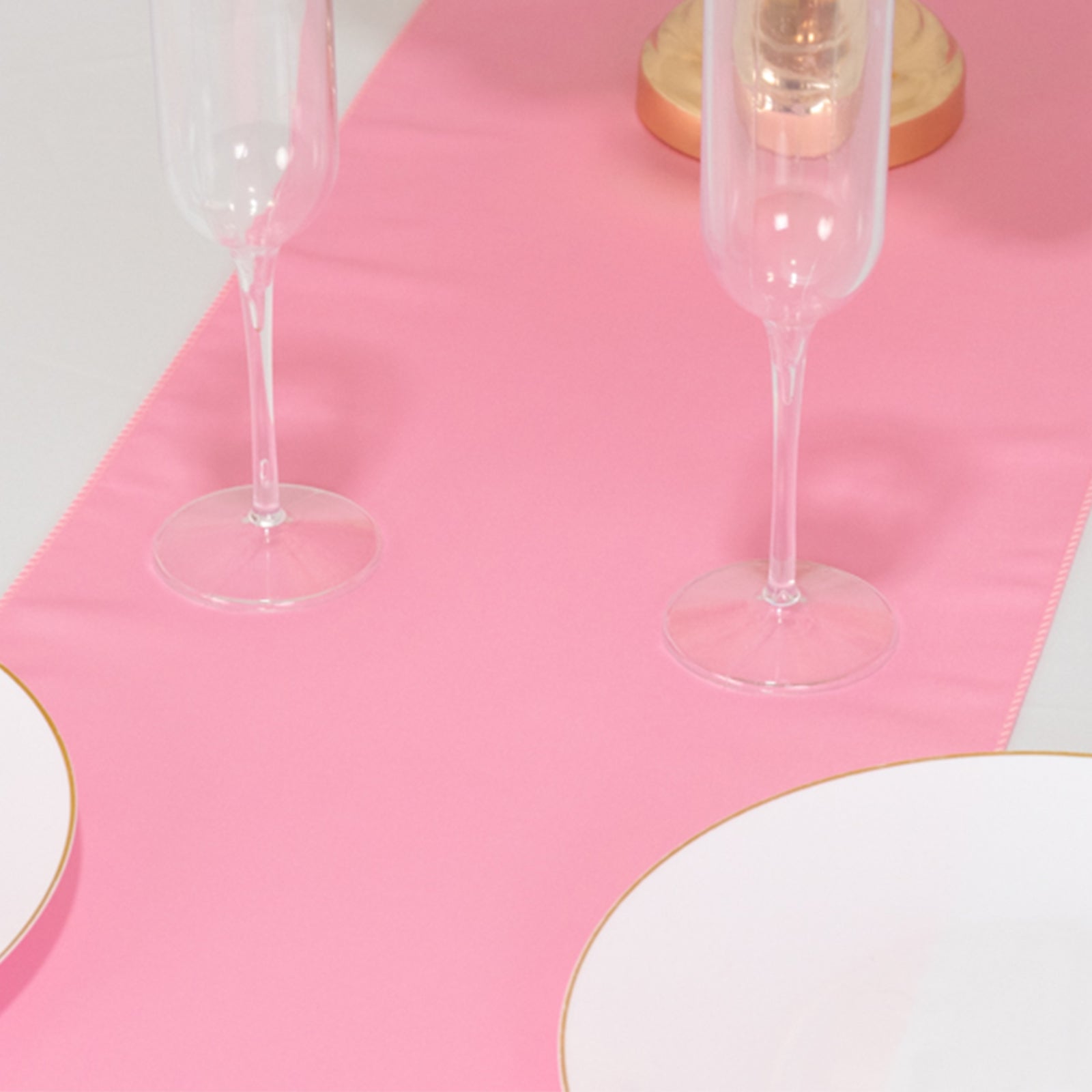 Lamour Satin 12"x108" Table Runner Pink - Smooth & Lustrous Finish - Bell Racket Store