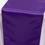 Lamour Satin 12"x108" Table Runner Purple - Smooth & Lustrous Finish - Bell Racket Store