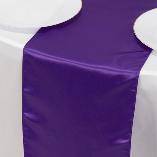 Lamour Satin 12"x108" Table Runner Purple - Smooth & Lustrous Finish - Bell Racket Store