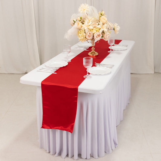 Lamour Satin 12"x108" Table Runner Red - Smooth & Lustrous Finish - Bell Racket Store