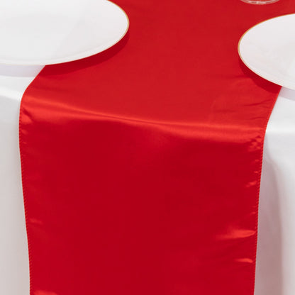 Lamour Satin 12"x108" Table Runner Red - Smooth & Lustrous Finish - Bell Racket Store