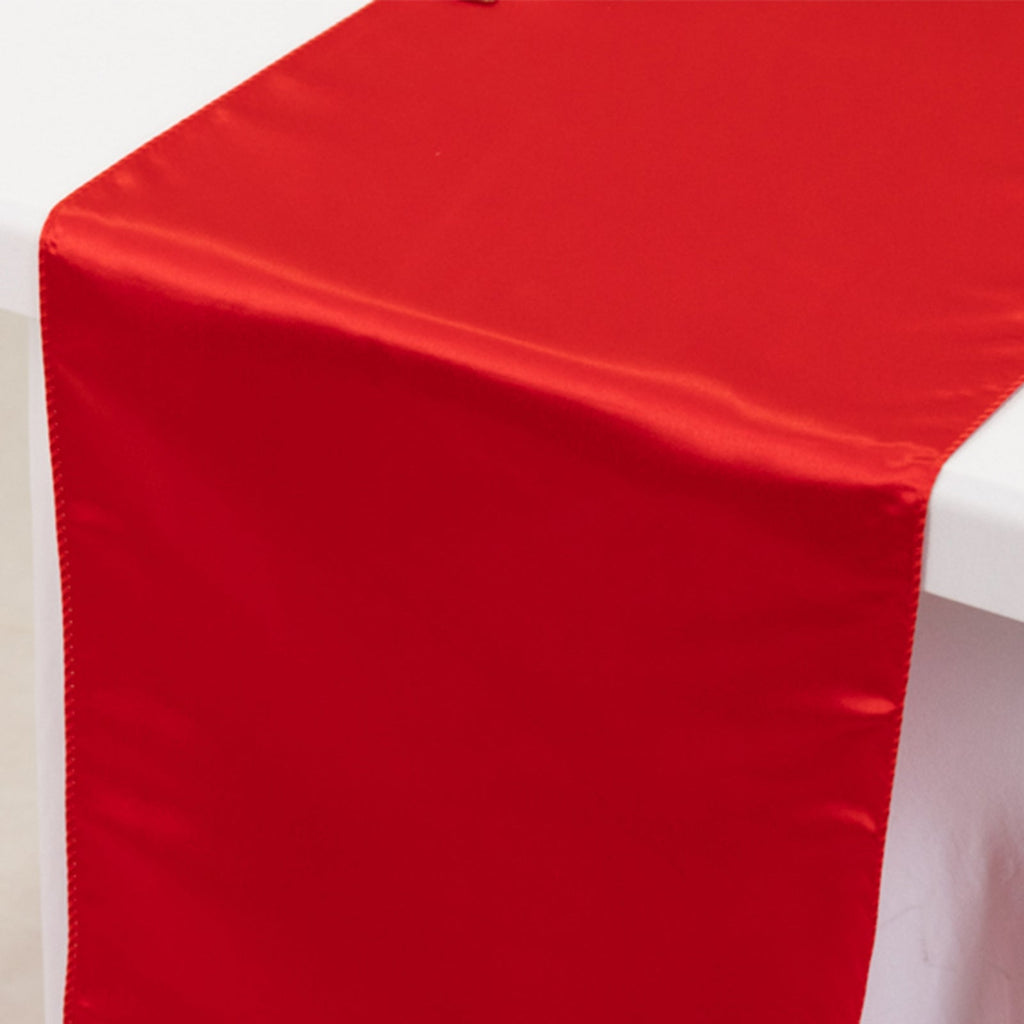 Lamour Satin 12"x108" Table Runner Red - Smooth & Lustrous Finish - Bell Racket Store