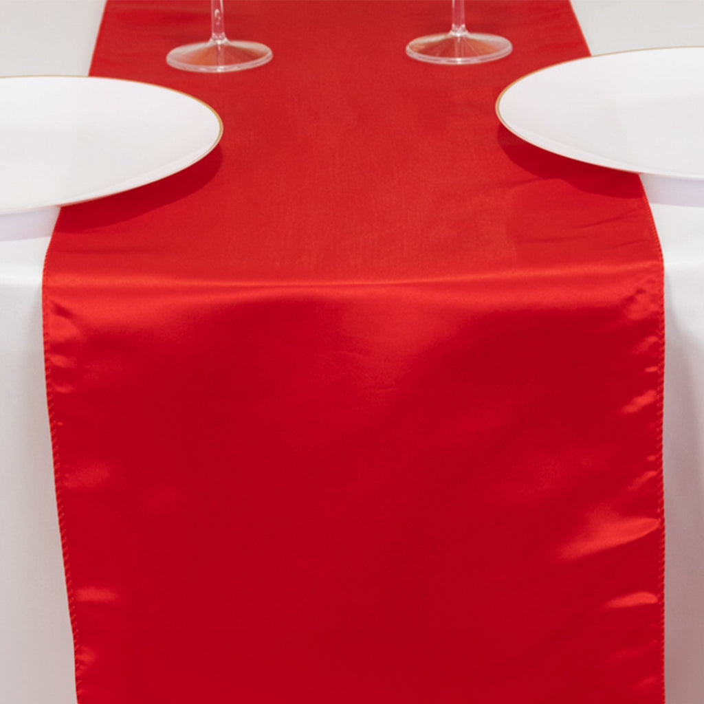 Lamour Satin 12"x108" Table Runner Red - Smooth & Lustrous Finish - Bell Racket Store