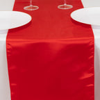 Lamour Satin 12"x108" Table Runner Red - Smooth & Lustrous Finish - Bell Racket Store