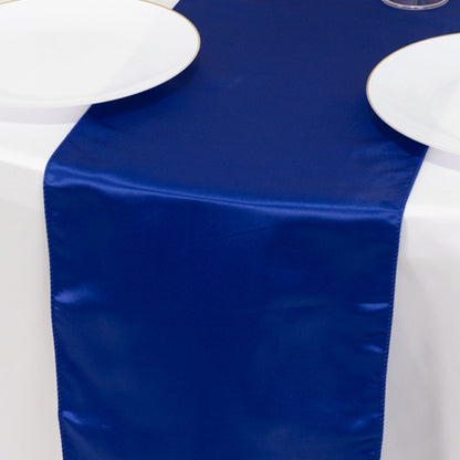 Lamour Satin 12"x108" Table Runner Royal Blue - Smooth & Lustrous Finish - Bell Racket Store
