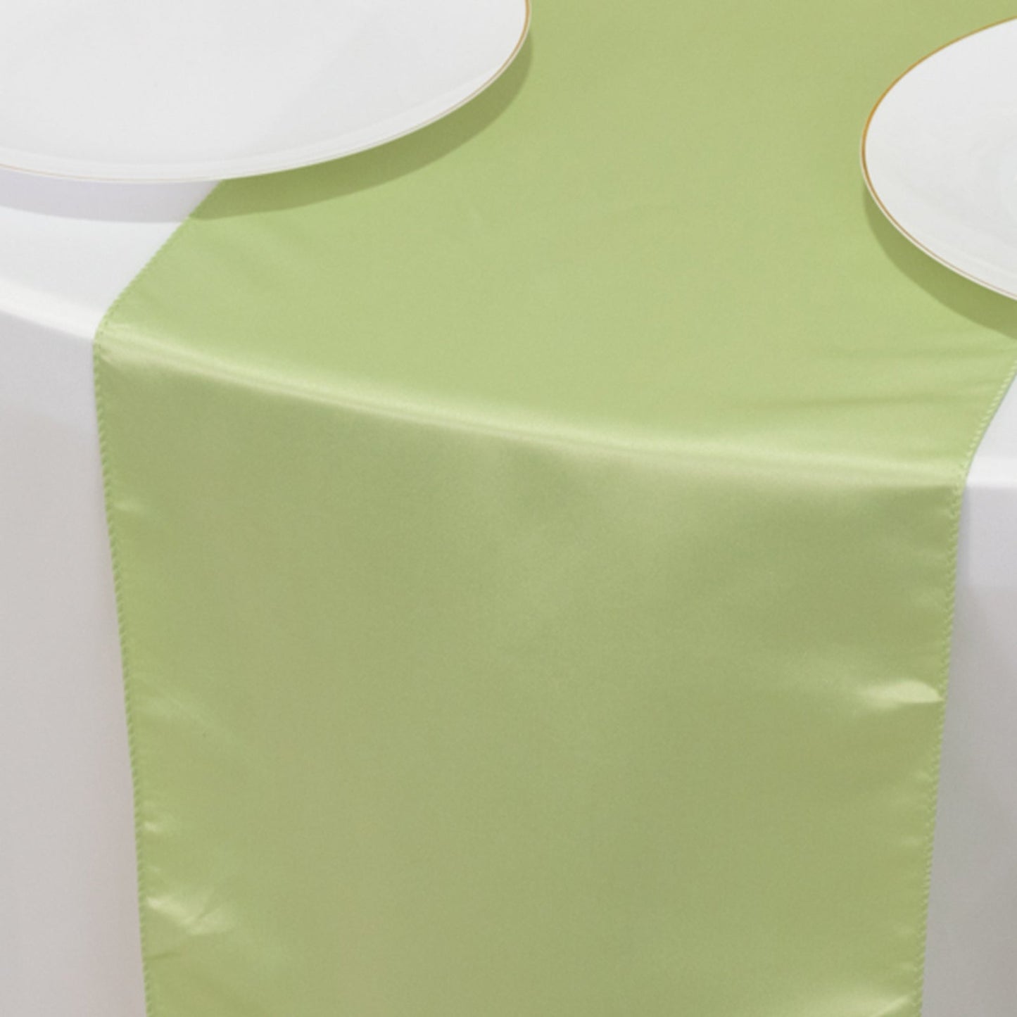 Lamour Satin 12"x108" Table Runner Sage Green - Smooth & Lustrous Finish - Bell Racket Store