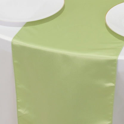 Lamour Satin 12"x108" Table Runner Sage Green - Smooth & Lustrous Finish - Bell Racket Store