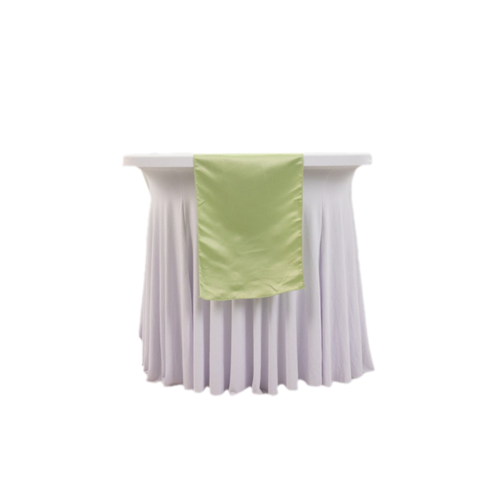 Lamour Satin 12"x108" Table Runner Sage Green - Smooth & Lustrous Finish - Bell Racket Store
