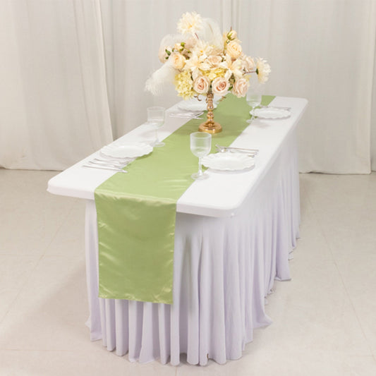 Lamour Satin 12"x108" Table Runner Sage Green - Smooth & Lustrous Finish - Bell Racket Store