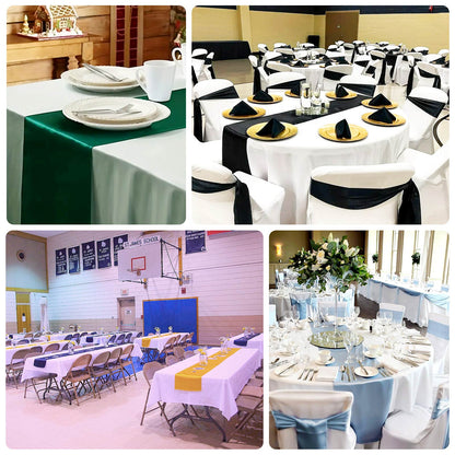 Lamour Satin 12"x108" Table Runner Sage Green - Smooth & Lustrous Finish - Bell Racket Store