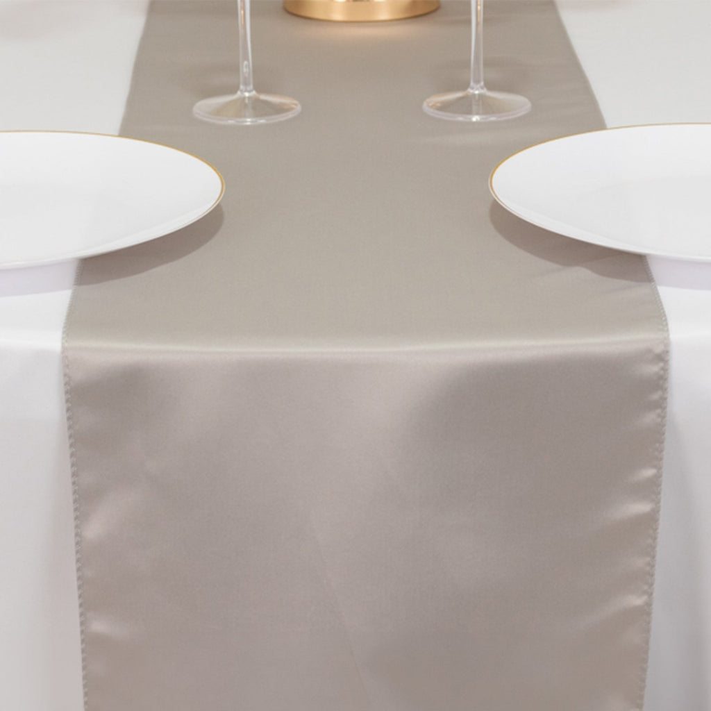 Lamour Satin 12"x108" Table Runner Silver - Smooth & Lustrous Finish - Bell Racket Store