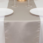 Lamour Satin 12"x108" Table Runner Silver - Smooth & Lustrous Finish - Bell Racket Store