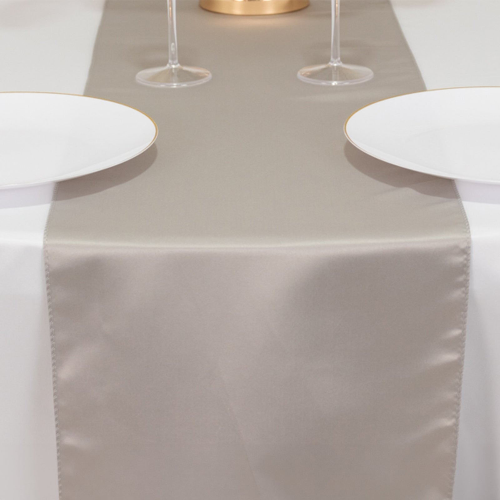 Lamour Satin 12"x108" Table Runner Silver - Smooth & Lustrous Finish - Bell Racket Store