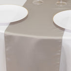 Lamour Satin 12"x108" Table Runner Silver - Smooth & Lustrous Finish - Bell Racket Store