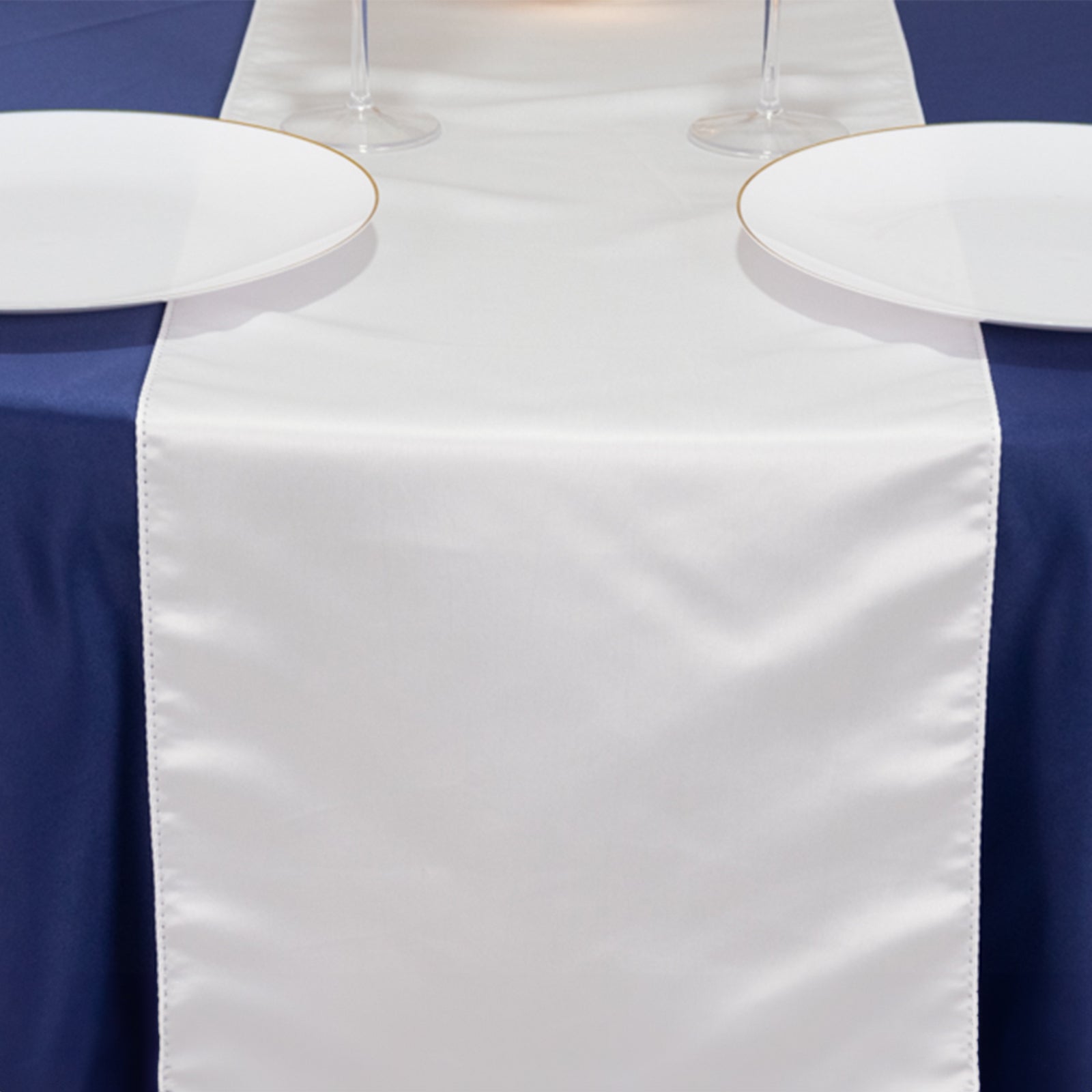 Lamour Satin 12"x108" Table Runner White - Smooth & Lustrous Wedding Decor - Bell Racket Store