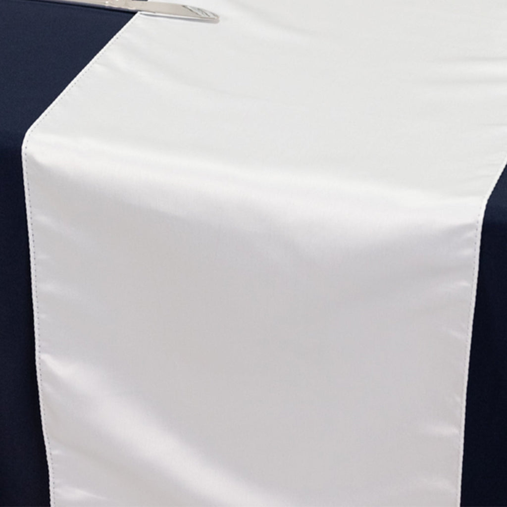 Lamour Satin 12"x108" Table Runner White - Smooth & Lustrous Wedding Decor - Bell Racket Store