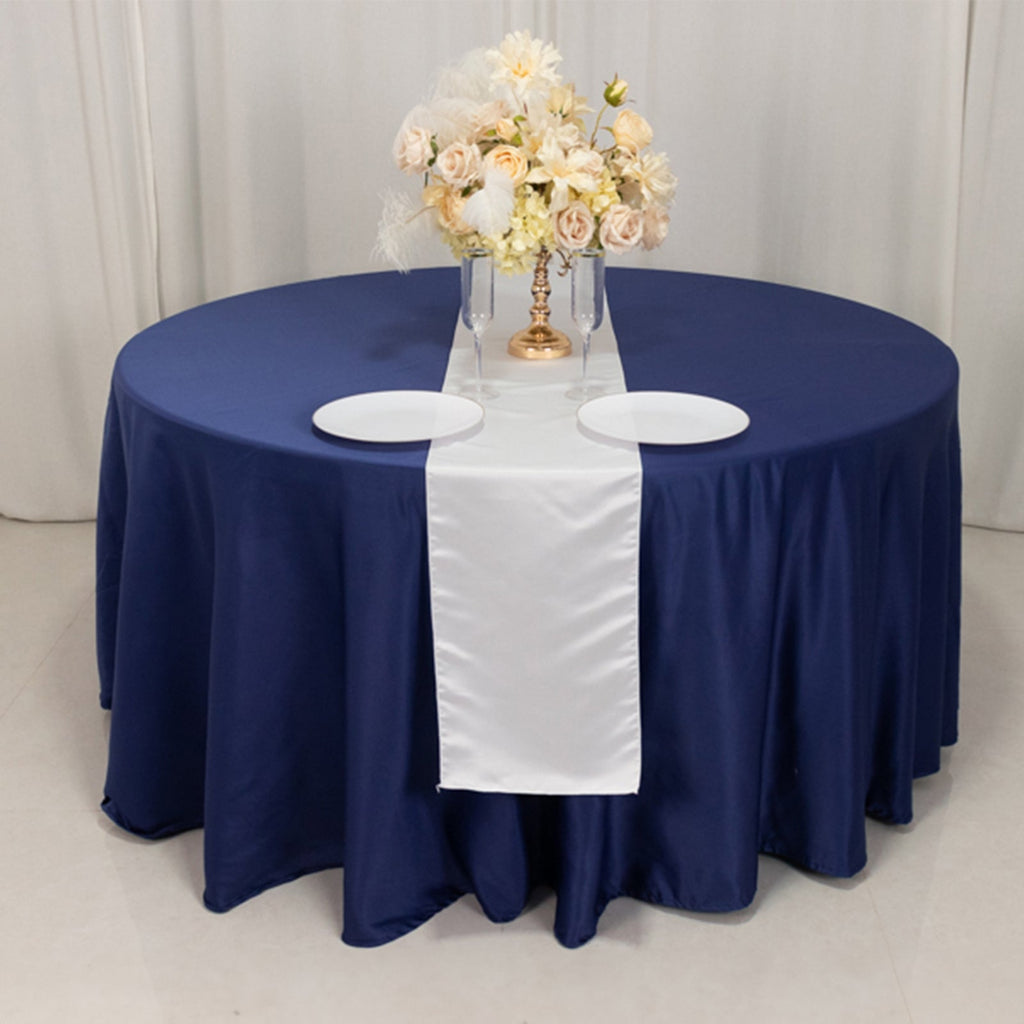 Lamour Satin 12"x108" Table Runner White - Smooth & Lustrous Wedding Decor - Bell Racket Store