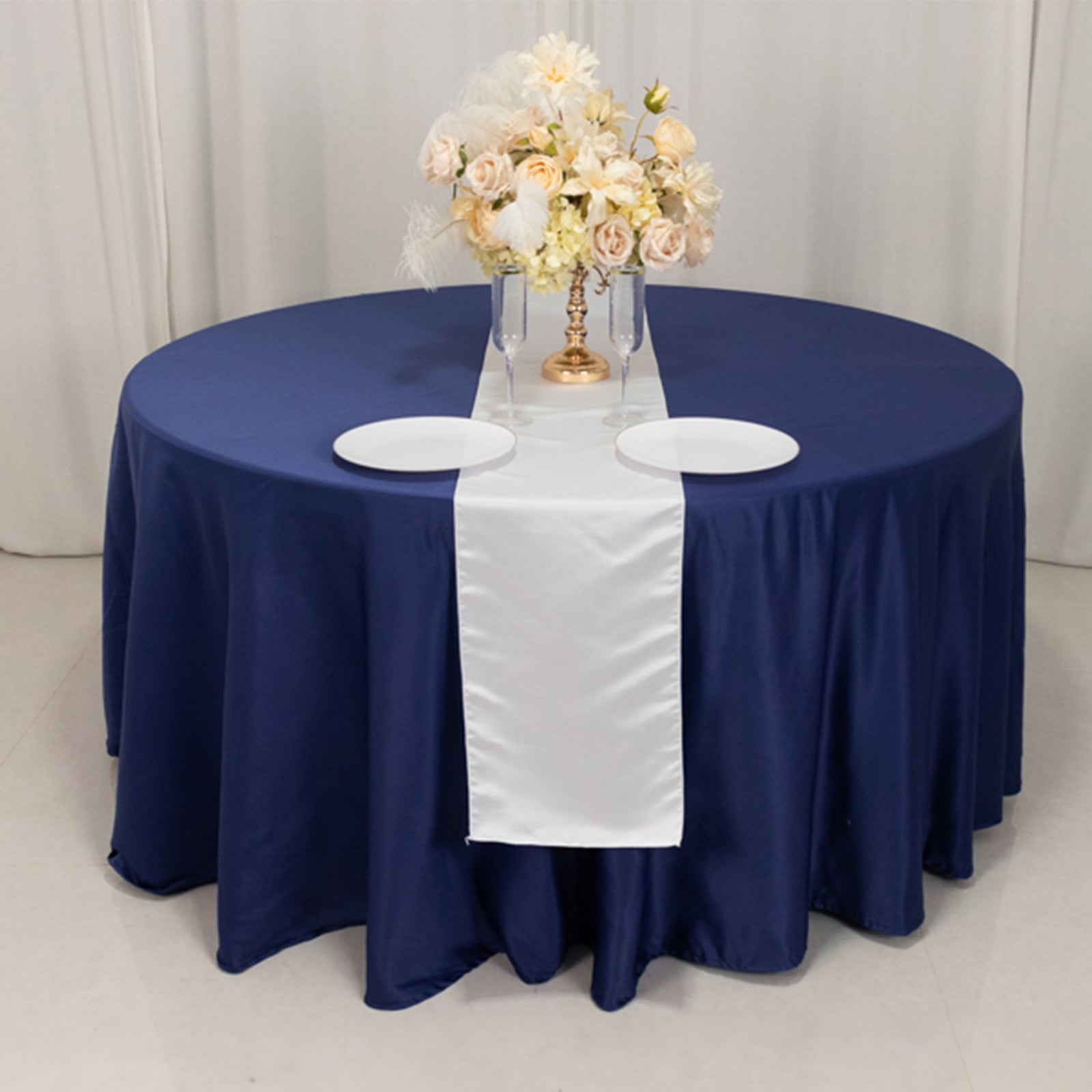 Lamour Satin 12"x108" Table Runner White - Smooth & Lustrous Wedding Decor - Bell Racket Store
